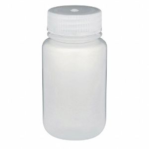 GLOBE SCIENTIFIC 7000125 Width Mouth Round Bottle, Sampling, Plastic, 125 ml Capacity, Natural, 12 PK | CE9BPV 55NG97