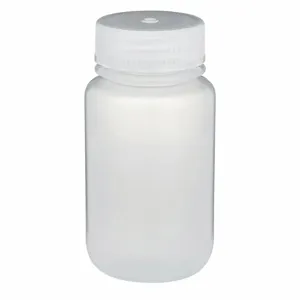 GLOBE SCIENTIFIC 7000125 Width Mouth Round Bottle, Sampling, Plastic, 125 ml Capacity, Natural, 12 PK | CE9BPV 55NG97