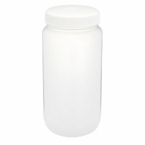 GLOBE SCIENTIFIC 7002000 Width Mouth Round Bottle, Sampling, Plastic, 2L Capacity, Natural | CE9BPU 55NH02