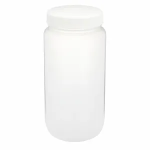 GLOBE SCIENTIFIC 7002000 Width Mouth Round Bottle, Sampling, Plastic, 2L Capacity, Natural | CE9BPU 55NH02