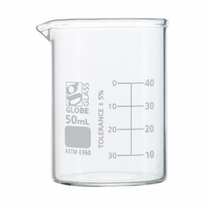 GLOBE SCIENTIFIC 8010050 Beaker, Borosilicate Glass, 1.69 oz Labware Capacity, Reusable, 12 Pack | CP6MAM 793VY2