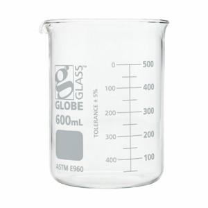 GLOBE SCIENTIFIC 8010600 Becherglas, Borosilikatglas, 20.27 oz Laborbedarfskapazität, wiederverwendbar, 6er-Pack | CP6MAP 793VY7