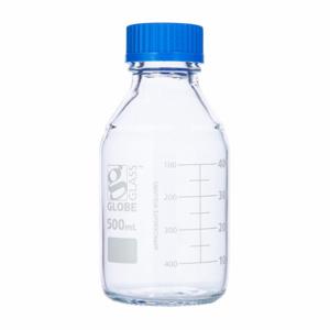 GLOBE SCIENTIFIC 8100500 Medienflasche, 16.91 oz Laborbedarfskapazität – Englisch, Typ I Borosilikatglas, 10 PK | CP6MPA 793W12