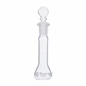 GLOBE SCIENTIFIC 8200005 Volumetric Flask, 5 mL Labware Capacity - Metric, Type I Borosilicate Glass | CP6NAH 793W19