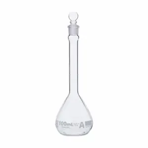 GLOBE SCIENTIFIC 8200100 Volumetric Flask, 100 mL Labware Capacity - Metric, Type I Borosilicate Glass | CP6MZX 793W23