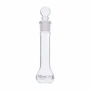 GLOBE SCIENTIFIC 8230010 Volumetric Flask, 10 mL Labware Capacity - Metric, Type I Borosilicate Glass | CP6MZW 793W30