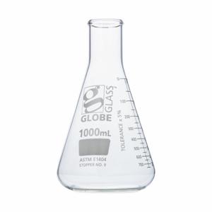 GLOBE SCIENTIFIC 8401000 Erlenmeyer Flask, 1000 Ml Labware Capacity - Metric, 6 PK | CP6MMB 793VZ8