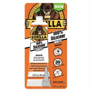 GORILLA 108329 Silicone Sealant, White, 3 Oz, Tube | CP6NZJ 55FJ88