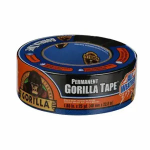 GORILLA 6009002 Duct Tape, Gorilla, Light Duty 7/8 Inch X 25 Yd, Black, Continuous Roll, Pack Qty | CP6NYW 499L90