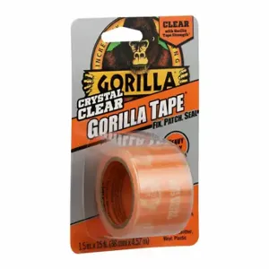 GORILLA 6015002 Repair Tape, Gorilla, Light Duty, 1 1/2 Inch X 5 Yd, Transparent, Continuous Roll | CP2RQM 45DV43