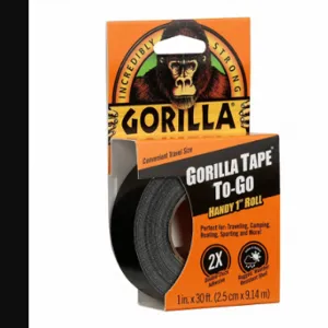 GORILLA 6100109 Duct Tape, Gorilla, Heavy Duty Inch X 10 Yd, Black, Continuous Roll, Pack Qty | CP6NYT 16V093