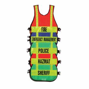 GRAINGER 003-OR-SHF Sherirff Vest, Orange, Nylon, Universal Vest Size | CQ3YCK 9V870