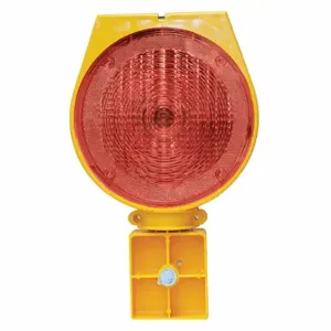 GRAINGER 03-10-BSBL Solar Barricade Light, 7 1/4 Inch Length, 13 3/8 Inch Ht, Solar, Yellow, A, Red, Plastic | CQ7QVH 489N94