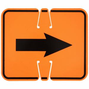 GRAINGER 03-550-2WA Traffic Cone Sign, Plastic, 10 1/2 Inch Height, Orange/Black, Reversible Arrow | CQ7QXH 2GWJ8
