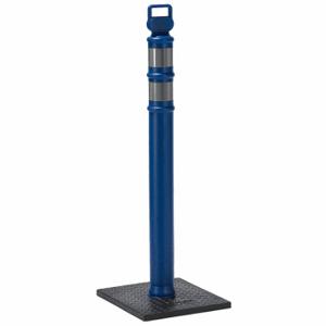GRAINGER 03-747BRBC Delineator Post With Base, Portable, Blue, 45 Inch Overall Ht, Grabber Top | CQ7RAY 1EKV6