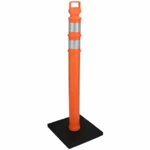 GRAINGER 03-747RBCG Delineator Post, Portable, Orange, 45 Inch Overall Ht, Grabber Top | CQ7RBY 1EKU7