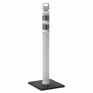 GRAINGER 03-747WRBC Delineator Post, Portable, White, 45 Inch Overall Ht, Grabber Top | CQ7RBQ 1EKV7