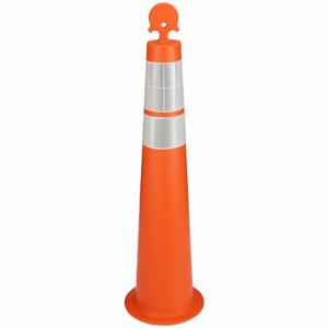 GRAINGER 03-770-36-64OW Channelizer Cone, Grabber Top, 2 Reflective Stripes, 4 in, 36 Inch Height, Orange | CQ7QWN 35KJ25