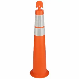 GRAINGER 03-770-36-64OW Channelizer Cone, Grabber Top, 2 Reflective Stripes, 4 in, 36 Inch Height, Orange | CQ7QWN 35KJ25