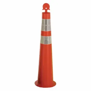 GRAINGER 03-770-42-64OW Channelizer Cone, Grabber Top, 2 Reflective Stripes, 4 in, 42 Inch Height, Orange | CQ7QVZ 35KJ27