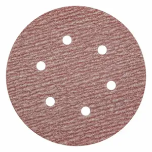 GRAINGER 05539520321 Hook-and-Loop Sanding Disc, 6 Inch Dia, 6 Hole, Aluminum Oxide, P400 Grit, 100 PK | CQ2ETZ 436A07