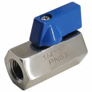 GRAINGER 06Q101N04014 Mini Ball Valve, 1/4 Inch Pipe, 1/4 Inch Tube, Reduced, 1000 PSI, 32 Deg to 320 Deg. F | CQ2LNT 796AD6