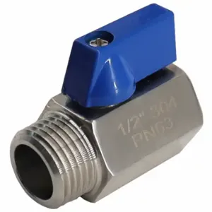 GRAINGER 06Q103N04012 Mini Ball Valve, 1/2 Inch Pipe, 1/2 Inch Tube, Reduced, 1000 PSI, 32 Deg to 320 Deg. F | CQ2LNL 796AE8