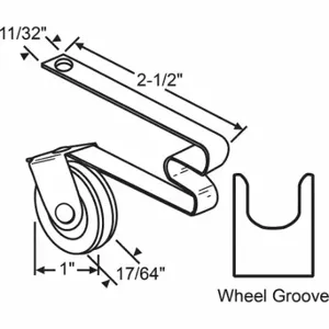 GRAINGER 10-314 Roller Assembly, 2 1/2 Inch Length, 13/32 Inch Width, Oxidized, Steel, Black | CQ4LKV 448R83