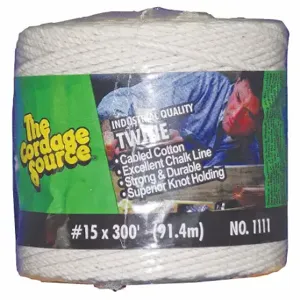 GRAINGER 1111-WA Rope, 1/16 Inch Rope Dia, White, 4 Lb Working Load Limit, 40 Lb Tensile Strength, Twisted | CQ7RJW 45AV01