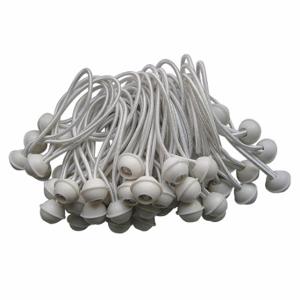 GRAINGER 11C551 Bungee Ball, 6 Inch Bungee Length, White, 50 Pack | CR3CFT