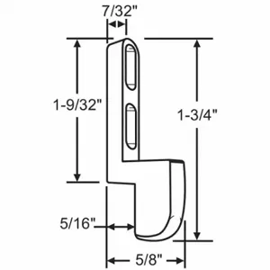 GRAINGER 12-212 Door Keeper, Keeper, 1 3/4 Inch Length, 1/4 Inch Height, Zinc, 1/2 Inch Wd | CQ4UML 451H59