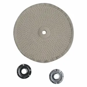 GRAINGER 12U083 Buffing Wheel, Spiral Sewn, Cotton, 6 Inch Dia, 3/8 Inch Thick, 30 Plies | CR3CCT