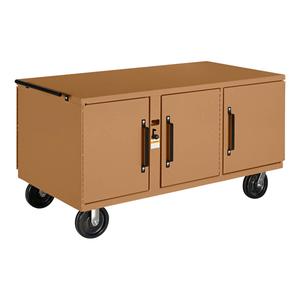 GRAINGER 13R507 Rolling Workbench, 62 x 32 x 34 Inch Size, 3400 lbs., Tan, Steel | AA6BWW 62