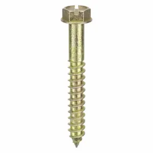 GRAINGER 14200HS Concrete Anchor Screw, 2 Inch Overall Lg, 0.25 Inch Dia, Steel, Zinc Yellow, 100 PK | CQ4LLG 15W125