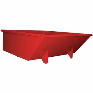 GRAINGER 15077LPRed Self-Dumping Hopper, 40.5 Cu ft Cubic Foot Capacity, 75 Inch Length, Red | CQ4LRA 437V65