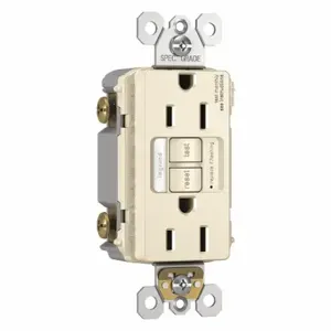 GRAINGER 1597NTLTRLA Power Inlet, Decorator Duplex, 5-15R, 15 A, 125V AC, Light Almond, 2 Poles | CQ2EWE 56FN19