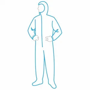 GRAINGER 17122 2X Hooded Disposable Coveralls, Polyethylene Film Over Spunbonded Polypropylene, Serged Seam | CQ2JDT 34CL30