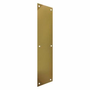 GRAINGER 18-416P-605 Door Push Plate, 16 Inch Lg, 0.25 Inch Projection, Polished, Brass | CP9CUX 451K56
