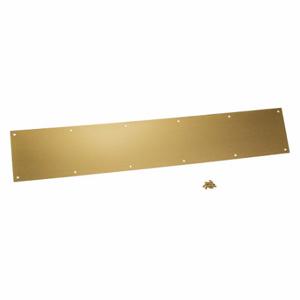 GRAINGER 18-80-5BT Door Protection Plate, Kick/Stretcher, Aluminum, Brass Plated, 8 Inch Ht, 34 Inch Wd | CP9CQU 451K44