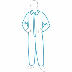 GRAINGER 18120 2XL Collared Disposable Coverall, Microporous Film Over Spunbonded Polypropylene, Serged Seam | CQ2JDH 34CL34