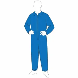 GRAINGER 19125B XL Collared Disposable Coverall, Spunbond/Meltblown/Spunbond Polypropylene, Serged Seam | CQ2JDX 34CL37