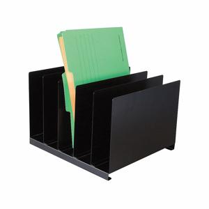 GRAINGER 1AYE6 File Holder, Letter File Size, (5) Vertical Compartments, Black, 11 Inch Length | CJ2DYB