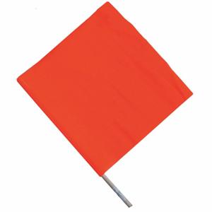 GRAINGER 1EKR7 Handheld Warning Flag, Traffic Flag, 24 Inch Wood Dowel, Blank | CR3GQK