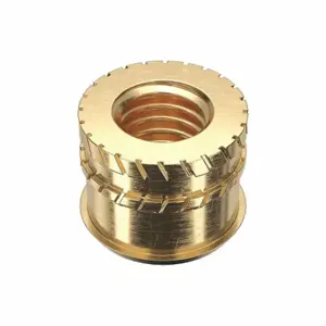 GRAINGER 1GPL1 Heat-Set Insert, M5-0.80 Thread Size, 7 1/64 mm Overall Length, 8.331 mm Dia, Brass, 50 PK | CQ2ADN