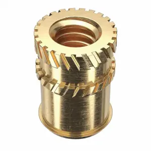 GRAINGER 1GPL3 Heat-Set Insert, #2-56 Thread Size, 3/16 Inch Overall Length, 0.136 Inch Dia, Brass | CQ2AAG