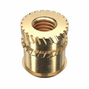 GRAINGER 1GRL5 Heat-Set Insert, M3-0.50 Thread Size, 6 mm Overall Length, 5.588 mm Dia, Brass, 100 PK | CQ2ADF