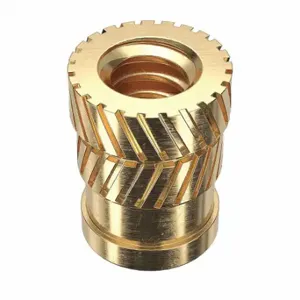 GRAINGER 1GTL2 Heat-Set Insert, #6-32 Thread Size, 9/32 Inch Overall Length, 0.214 Inch Dia, Brass | CQ2ABC