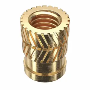 GRAINGER 1GTL5 Heat-Set Insert, #10-32 Thread Size, 3/8 Inch Overall Length, 0.278 Inch Dia, Brass, 50 PK | CQ2AAB