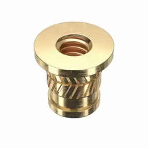 GRAINGER 1GUA3 Heat-Set Insert, #2-56 Thread Size, 3/16 Inch Overall Length, 0.141 Inch Dia, Brass | CQ2AAJ