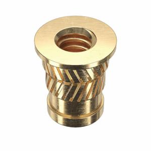 GRAINGER 1GUA5 Heat-Set Insert, #4-40 Thread Size, 1/4 Inch Overall Length, 0.181 Inch Dia, Brass, 100 PK | CQ2ADV